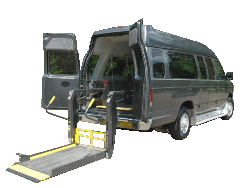Wheelchair accessible rear loader van